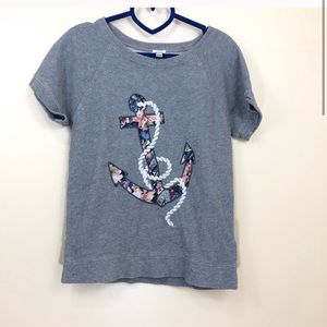 J. crew Floral anchor embroidered sweater top